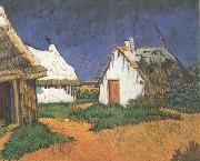 Vincent Van Gogh Three White Cottages in Saintes-Maries (nn04) oil painting reproduction